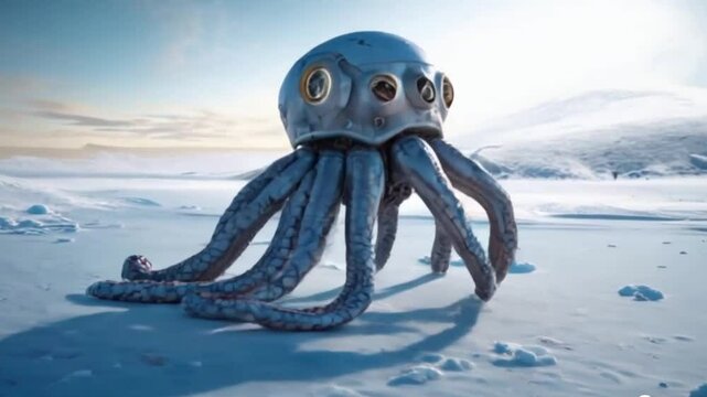 octopus robo mini anda scary , ai generative