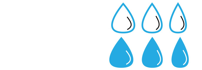 Drop water vector icon set  on white background. eps 10
