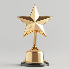 Gold star-shaped trophy award