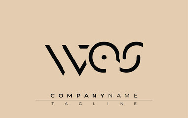 WAS abstract letter design. Modern Business Logo Design With Abstract Typography and Contemporary Style