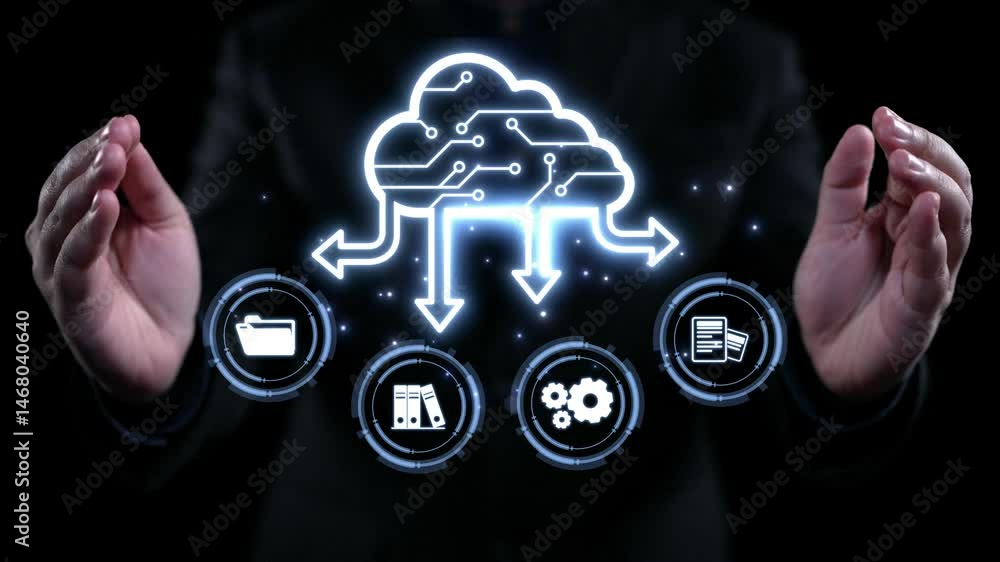 Aufkleber business person discover the future of cloud computing with latest insights and elevate business by 
