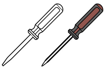 Two screwdriver styles showcase outline and color filled versions in a simple display
