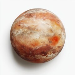 Exoplanet, reddish-brown sphere, textured surface.  Detailed planetary view,  round, isolated, realistic rendering