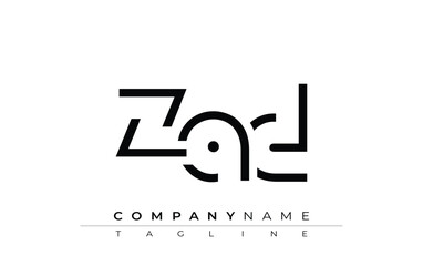 ZAD abstract letter design. Modern Business Logo Design With Abstract Typography and Contemporary Style