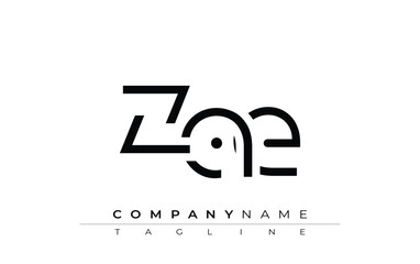 ZAE abstract letter design. Modern Business Logo Design With Abstract Typography and Contemporary Style