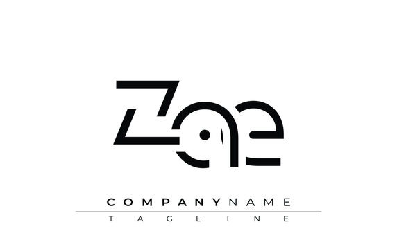 ZAE abstract letter design. Modern Business Logo Design With Abstract Typography and Contemporary Style