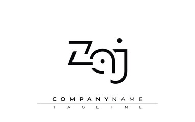 ZAJ abstract letter design. Modern Business Logo Design With Abstract Typography and Contemporary Style