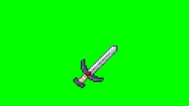 Metal sword, pixel art animation 