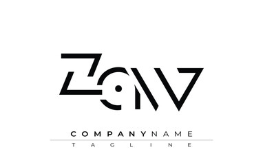 ZAW abstract letter design. Modern Business Logo Design With Abstract Typography and Contemporary Style
