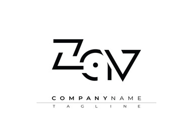 ZAV abstract letter design. Modern Business Logo Design With Abstract Typography and Contemporary Style
