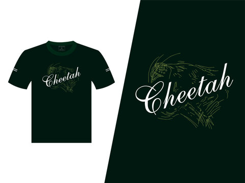 Cheetah Vector Green T-Shirt Design