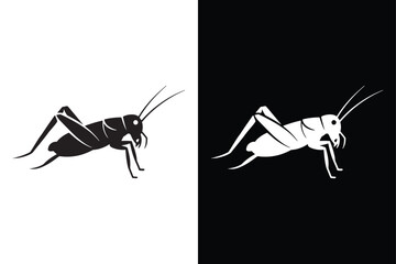Cricket insect icon vector on White Background ,Vector Art Illustration on white background.