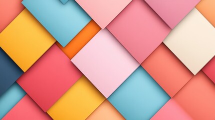 Colorful Geometric Layers of Paper in Soft Pastel Tones for Abstract Background