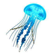 Transparent jellyfish with jewelry-like tentacles © PNG Lab