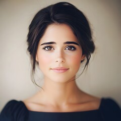 Fototapeta premium Beautiful Woman Portrait Stunning Makeup Natural Hair