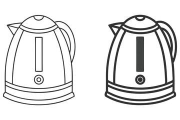 Two electric kettles are outlined with a white background, offering a minimalist look