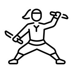 A linear style icon of samurai 