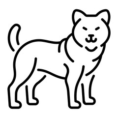A linear style icon of dog 