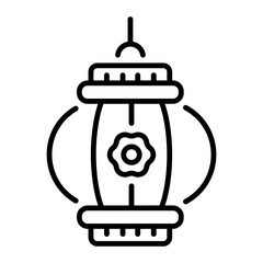 A linear style icon of japanese lantern 