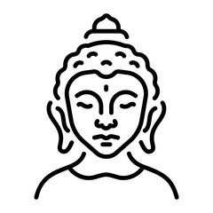 A line style icon of japanese buddha 