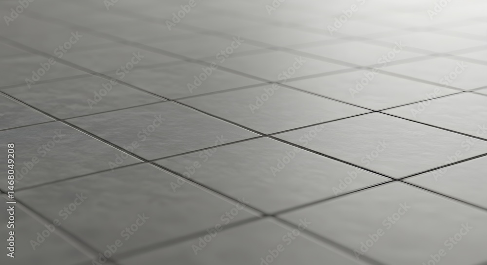 Aufkleber modern gray tile floor perspective: minimalist architecture, clean lines, and subtle texture for int