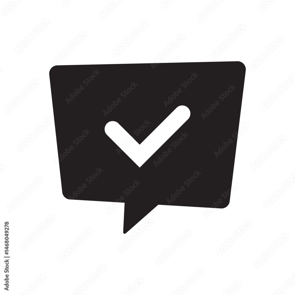 Aufkleber chat bubble with checkmark icon. speech bubble with check mark sign.