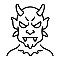 A line style icon of oni mask