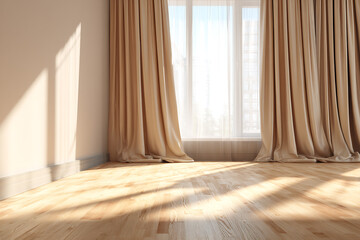 Fototapeta premium Closed Blinds in Cozy Contemporary Interior