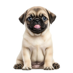 Obraz premium Pug Puppy in Sitting Pose isolated on a transparent background