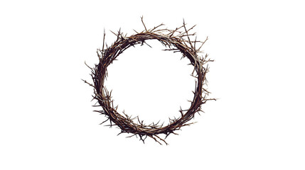 Rustic Crown of Thorns isolated on a transparent background