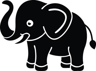 Adorable Baby Elephant Cartoon Design | Fun and Joyful Baby Elephant Vector for Children's Graphic Art, Toys, and Cute Animal Illustrations