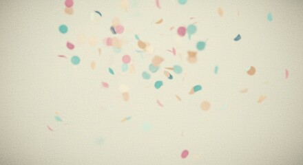 Pastel Confetti Falling on Beige Background Festive Celebration Texture Abstract Design