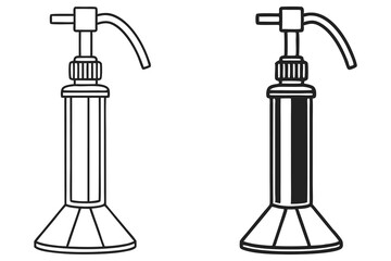 drawing showing two pumps one outline and the other solid fill, both isolated