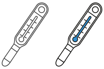Two medical thermometers with different temperature readings shown on a transparent background