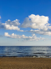 beautiful landscape of a sandy beach on the sea