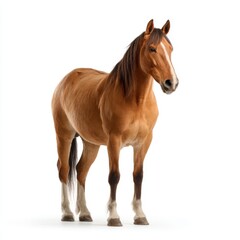 Obraz premium Majestic Brown Horse Standing Tall in Studio Setting Animal Portraiture Equine Photography