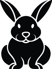 Rabbit with Big Ears in Clean Design | Minimalist Rabbit Illustration with Large Ears, Perfect for Children’s Art, T-Shirts, and Modern Graphic Designs