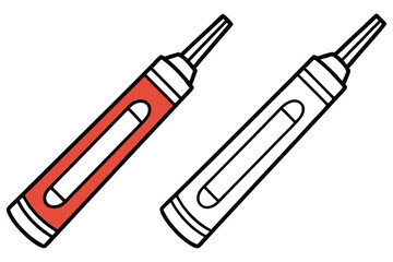 Red crayon sits beside blank crayon for art class or design project