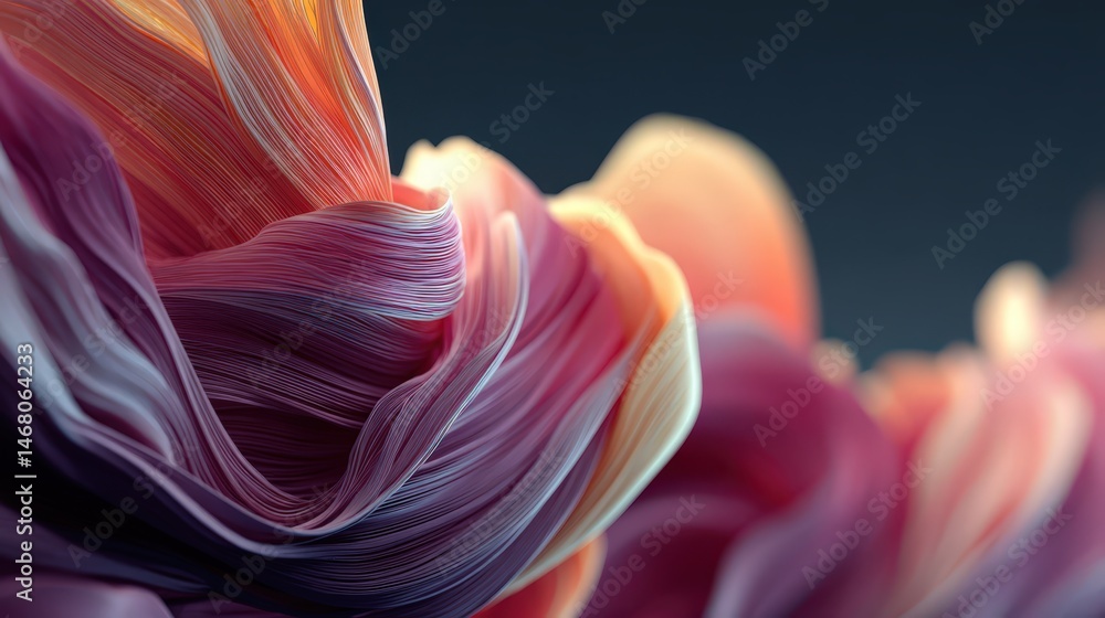 Aufkleber flowing abstract waves forming a dynamic pattern with vibrant hues, concept of motion and energy for