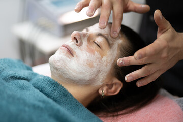 girl at a cosmetologist during treatment procedures