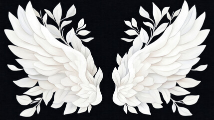 Fototapeta premium Serene Wings: Angelic Flight on a Somber Night, design for print
