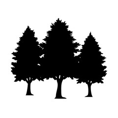 Fototapeta premium Forest Trees Black Silhouette – Nature and Landscape Vector Illustration