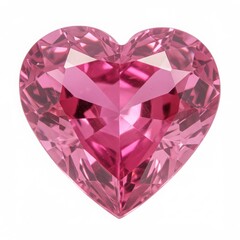 Fototapeta premium Pink heart shaped gem stone isolated on transparent background