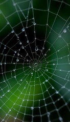 Obraz premium spider web with drops of water on it