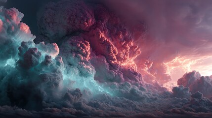 Dramatic sunset cloudscape, vibrant hues, atmospheric,  background texture, design element