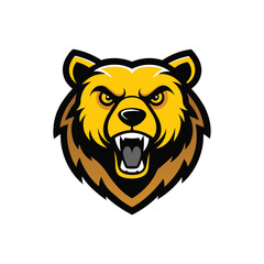 angry grizzly bear head vector art silhouette