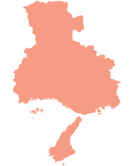 兵庫県　地図　オレンジ　イラスト