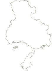 兵庫県　地図　白　イラスト
