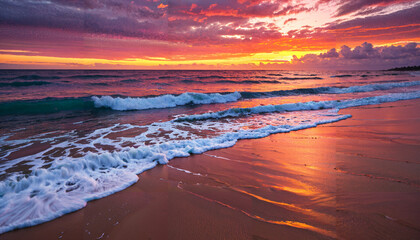 le coucher du soleil sur la plage