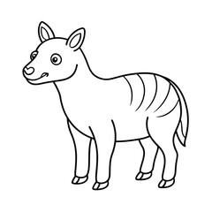 vector illustration of a donkey line art silhouette